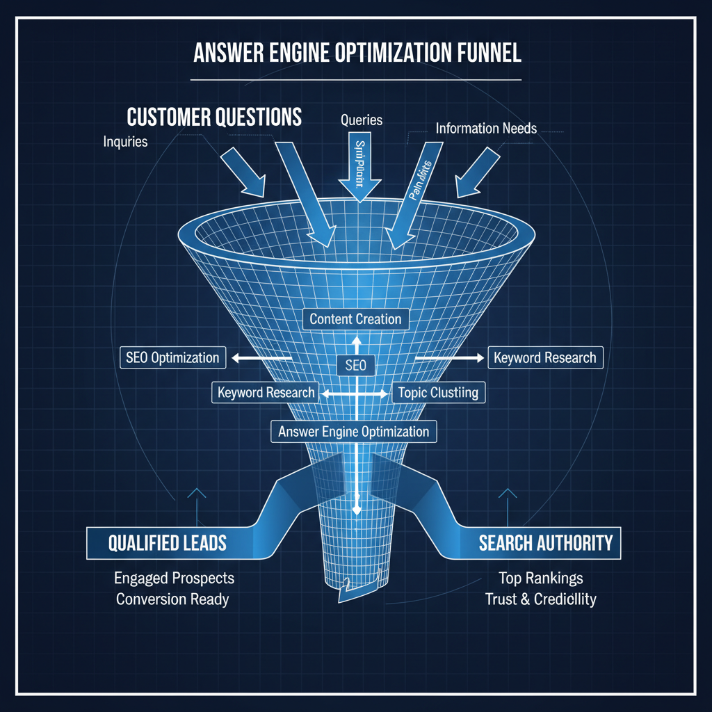 Diagram showing how answering customer questions leads to business ROI.
