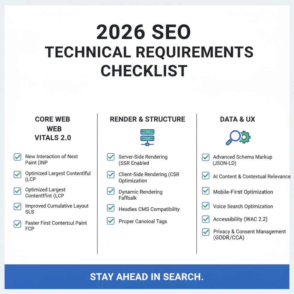 2026 Technical SEO compliance checklist.